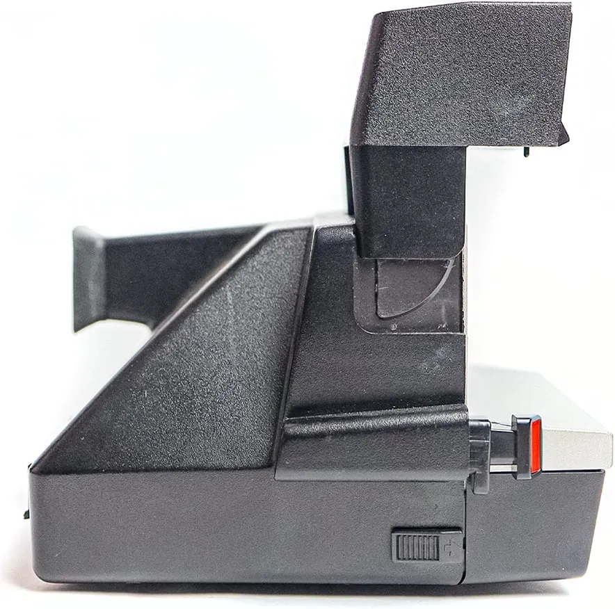 Polaroid Spirit 600 camera, side view on white